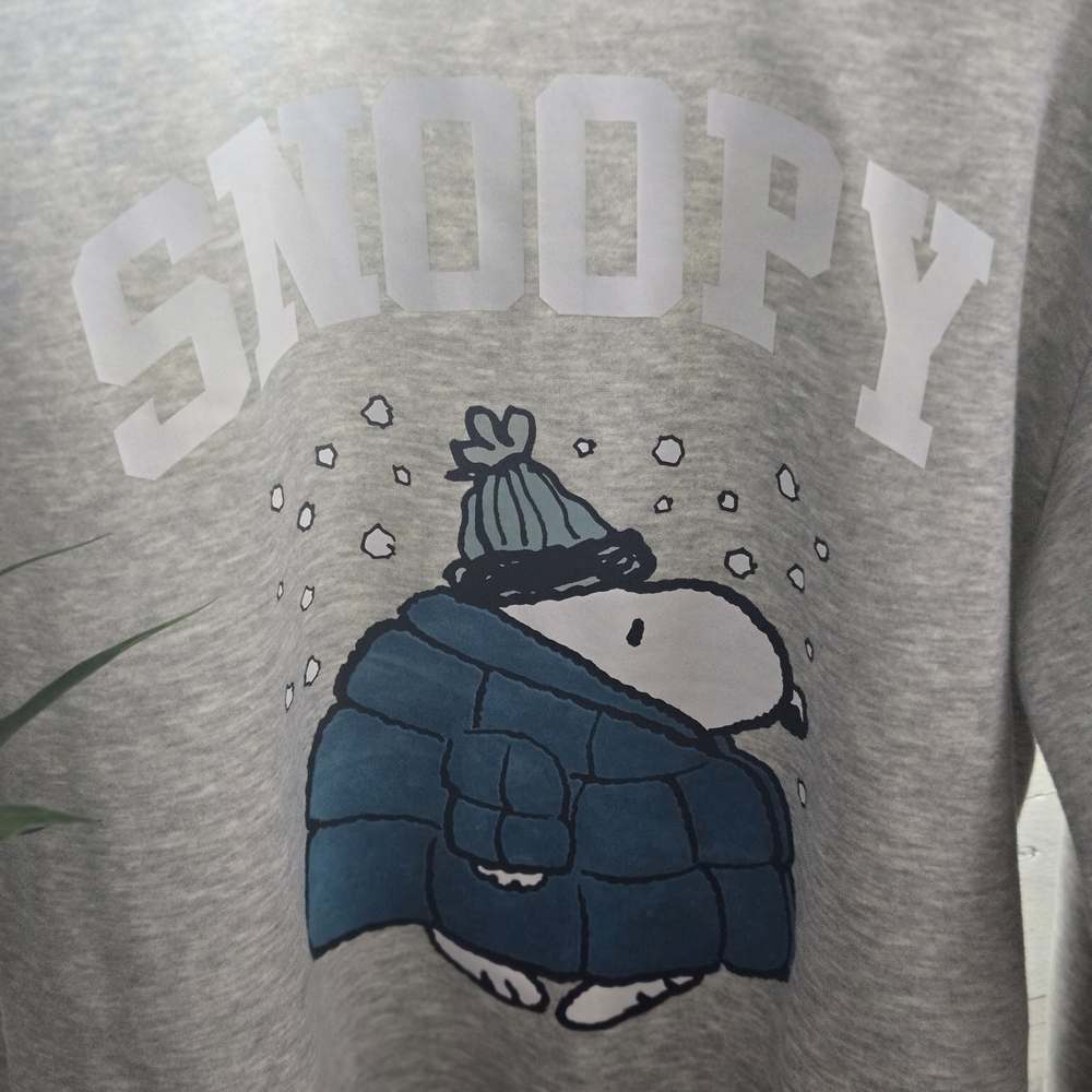 Peanuts Gray Sweatshirt with Black Label